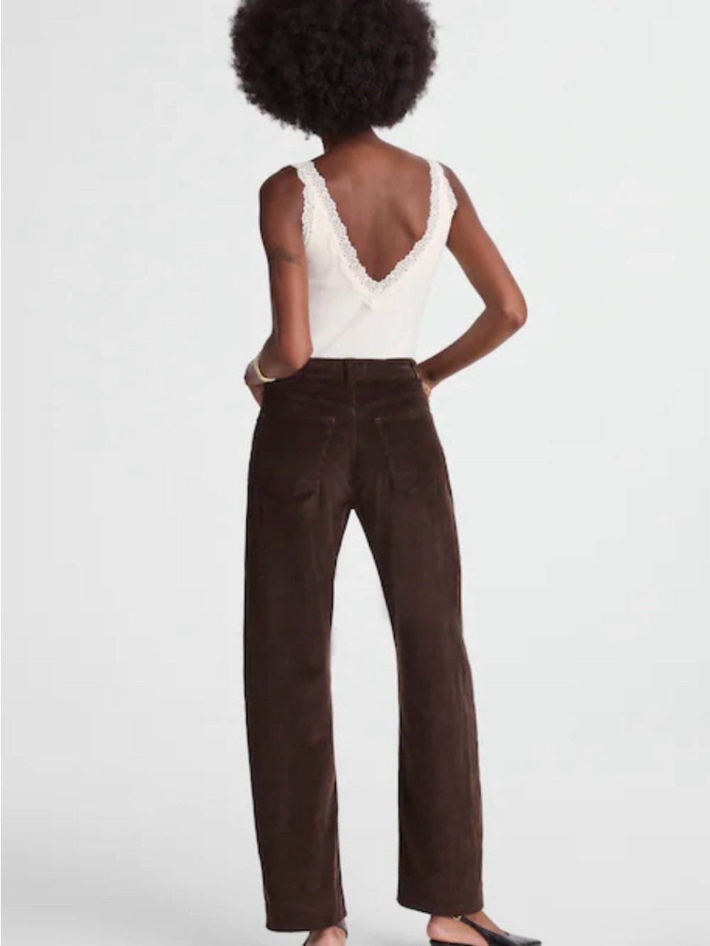 Madewell Corduroy Balloon Pant in Dark Carob Comfort Stretch - Picture 3 of 7